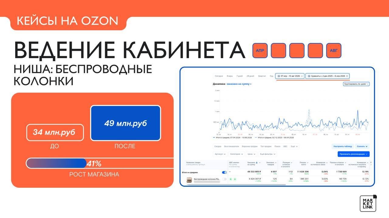 Данные кабинета Ozon: беспроводные колонки